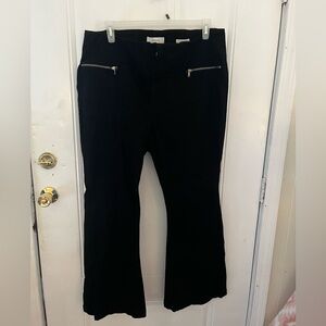 Skinnygirl Jeans 22W Black High Rise Flare Zipper Detail